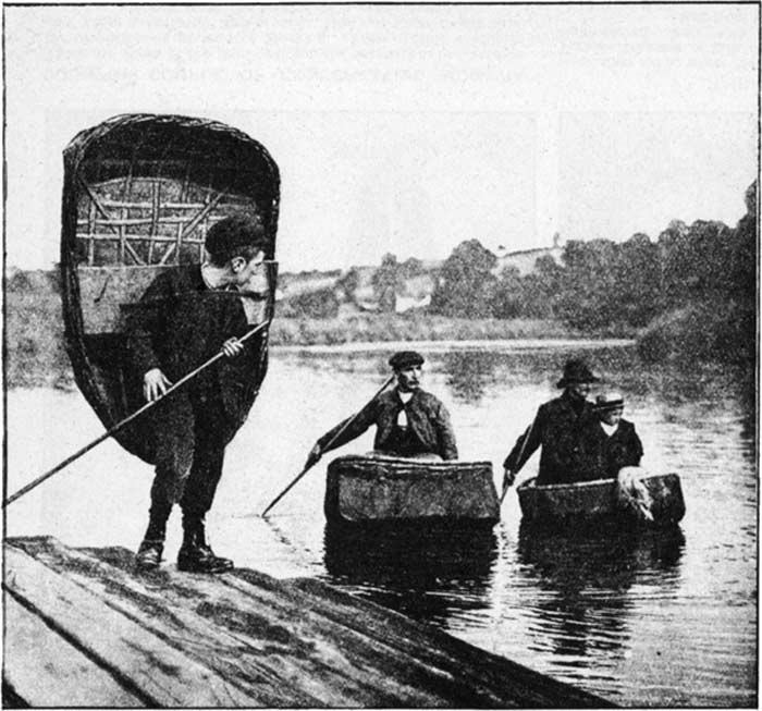 Bernard Thomas crossing the English Channel in a coracle