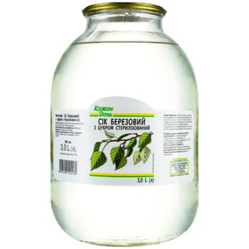 Birch sap in a glass jar