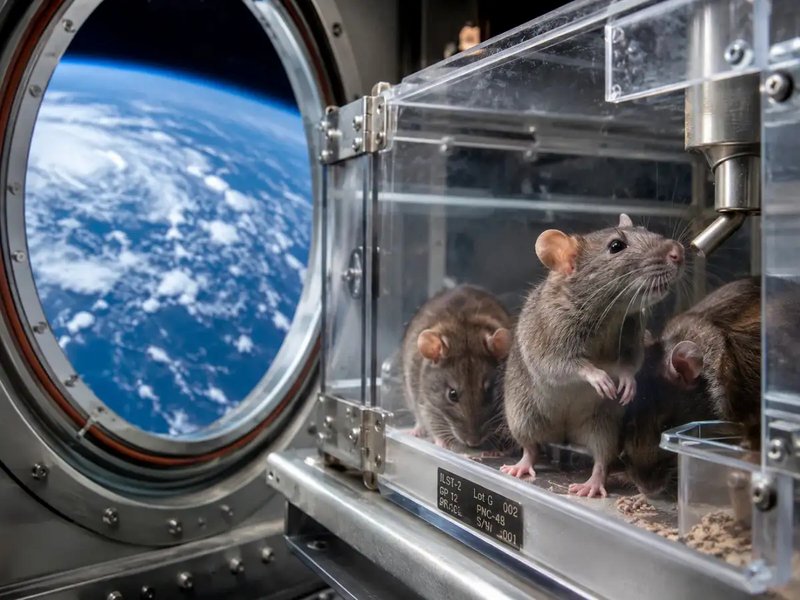 Rats used in space biology research